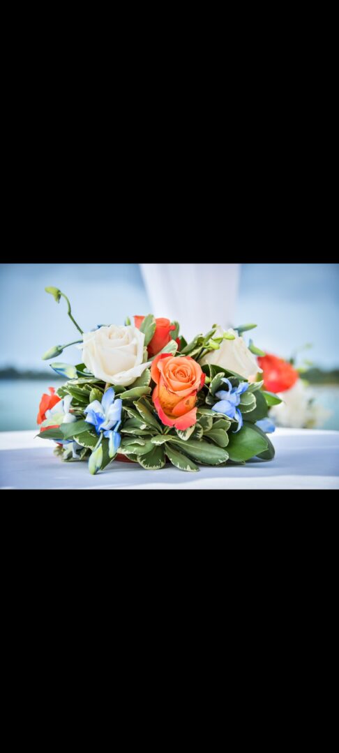 A bouquet of flowers on the table