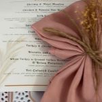 A napkin tied with string on top of a menu.