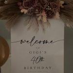 A sign that says welcome to gigi 's 4 0 th birthday
